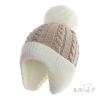 H714-COF: Coffee Cable Knit Bucket Hat (0-12M)